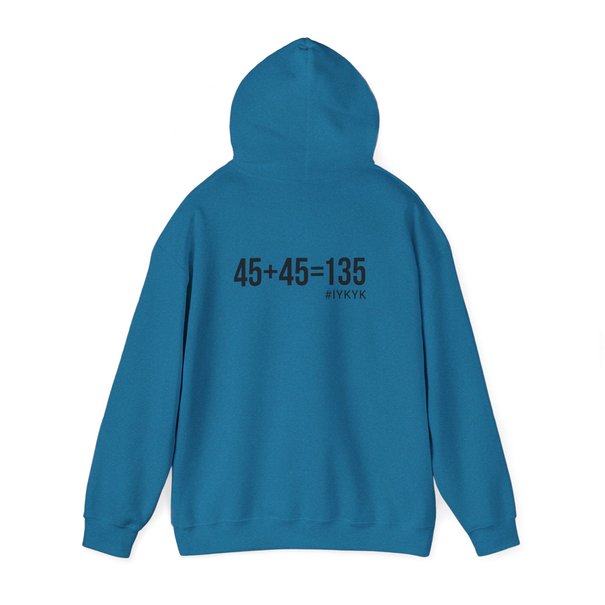 45 + 45 = 135 - Unisex Heavy Blend Hooded Sweatshirt  - Black Logo