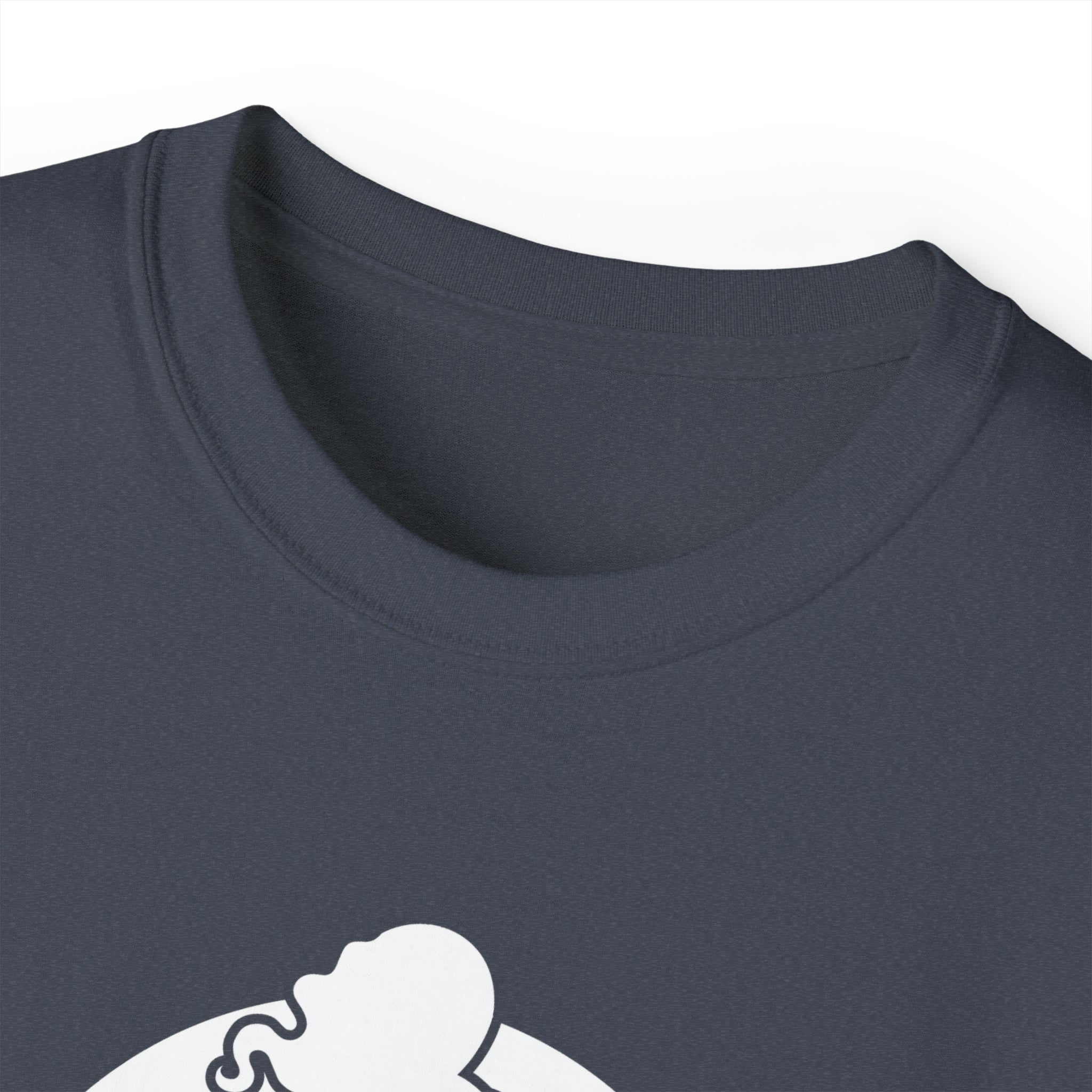 Unisex Ultra Cotton Tee - Classic White Logo - Plain Back