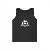Unisex Heavy Cotton Tank Top -  White Logo - Kick Your Ass