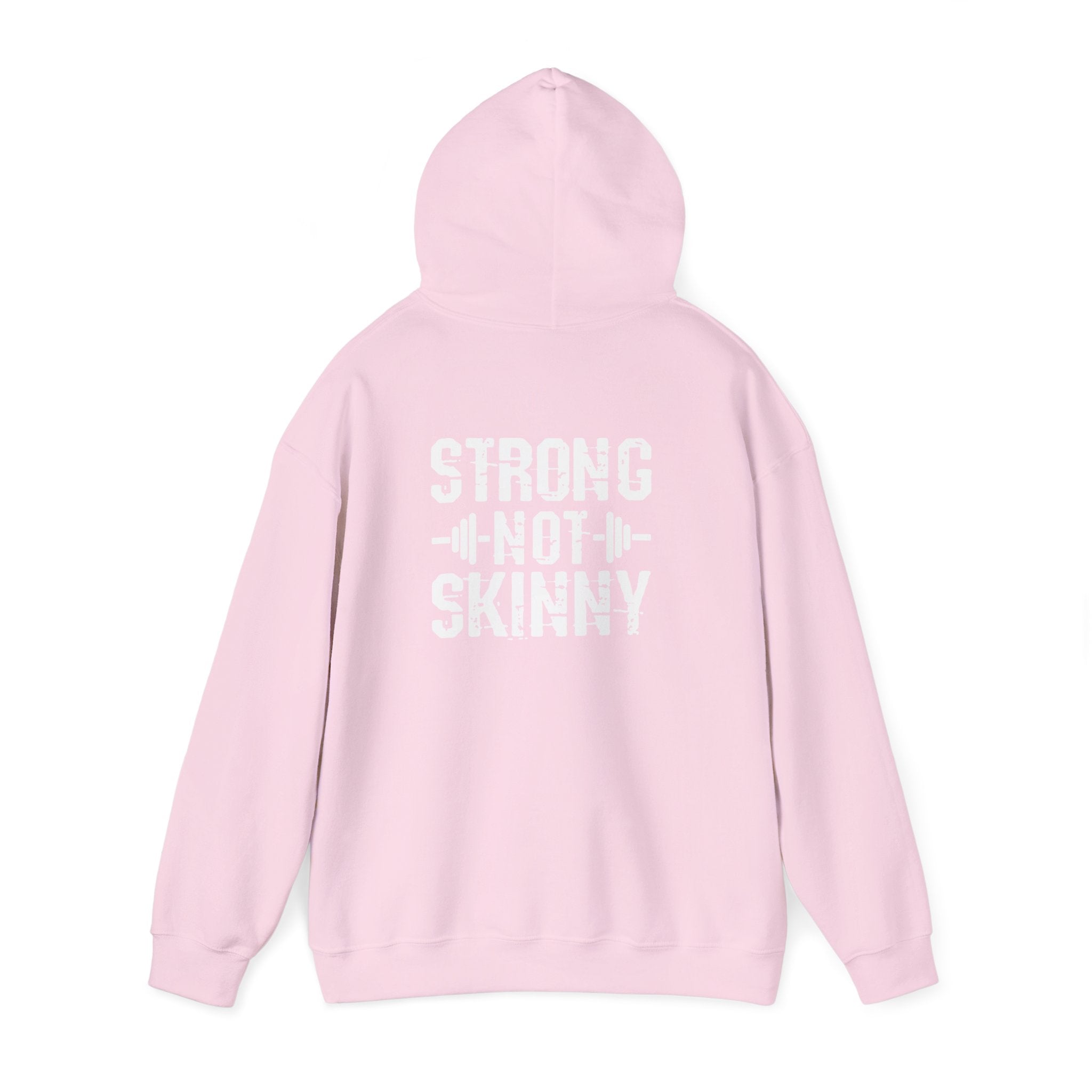 Strong Not Skinny - Unisex Heavy Blend Hooded Sweatshirt - White Distressed Logo