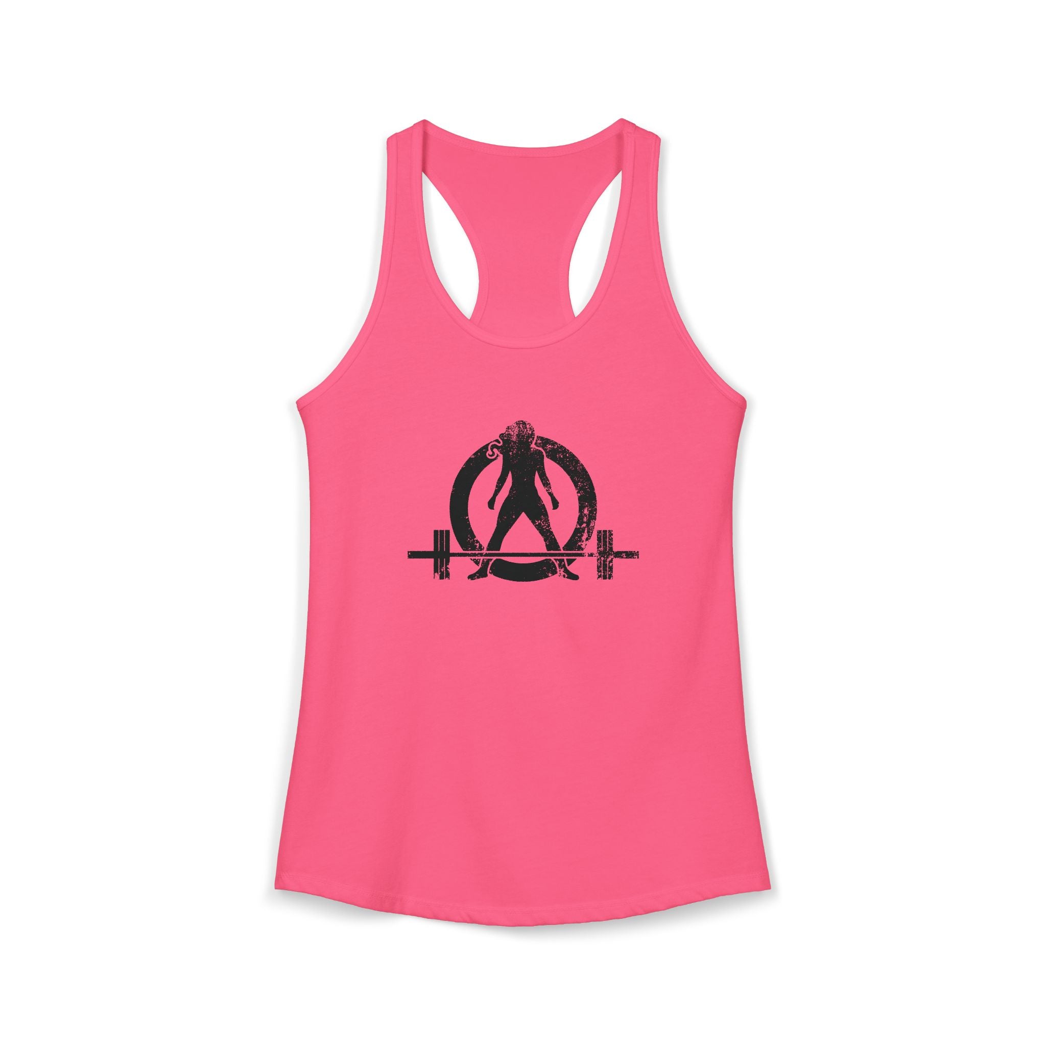 I Workout To Burn Off The Crazy - Women's Ideal Racerback Tank - Black Font - Print on Front & Back