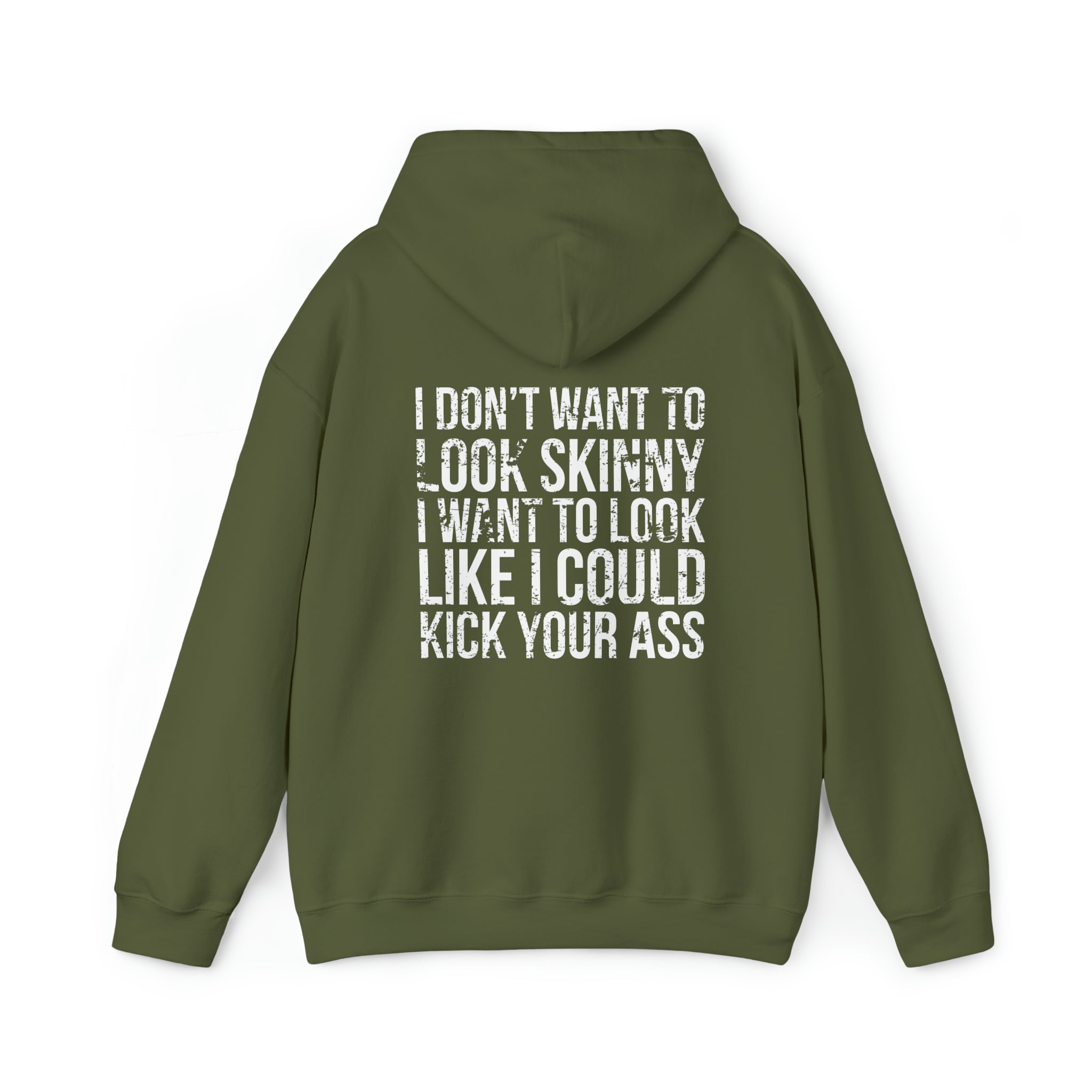 Kick Your Ass - Distressed White Logo  - Unisex Heavy Blend Hooded Sweatshirt (BEST SELLER)