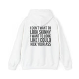Kick Your Ass - Unisex Heavy Blend Hooded Sweatshirt  - Classic White Logo Front & Back