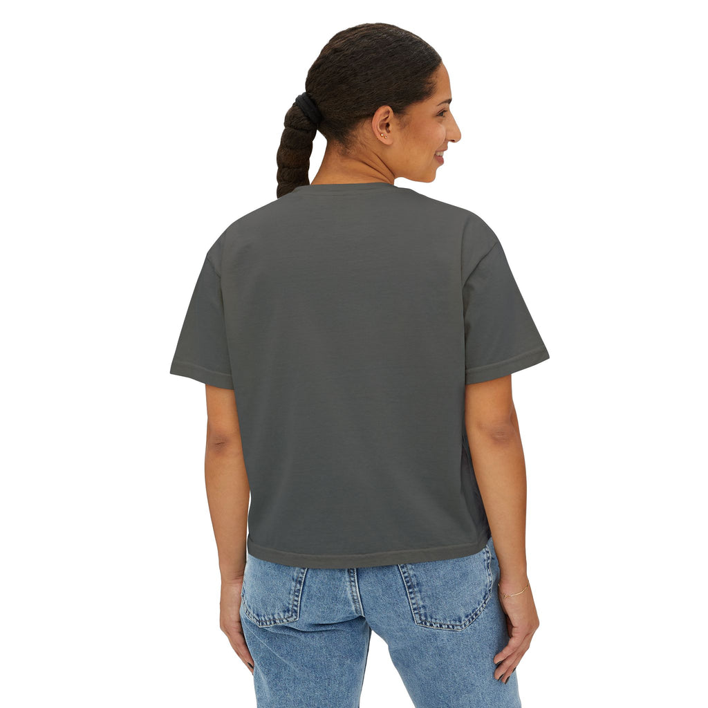 Women's Boxy Tee - Color Distressed Inverted Logo Front