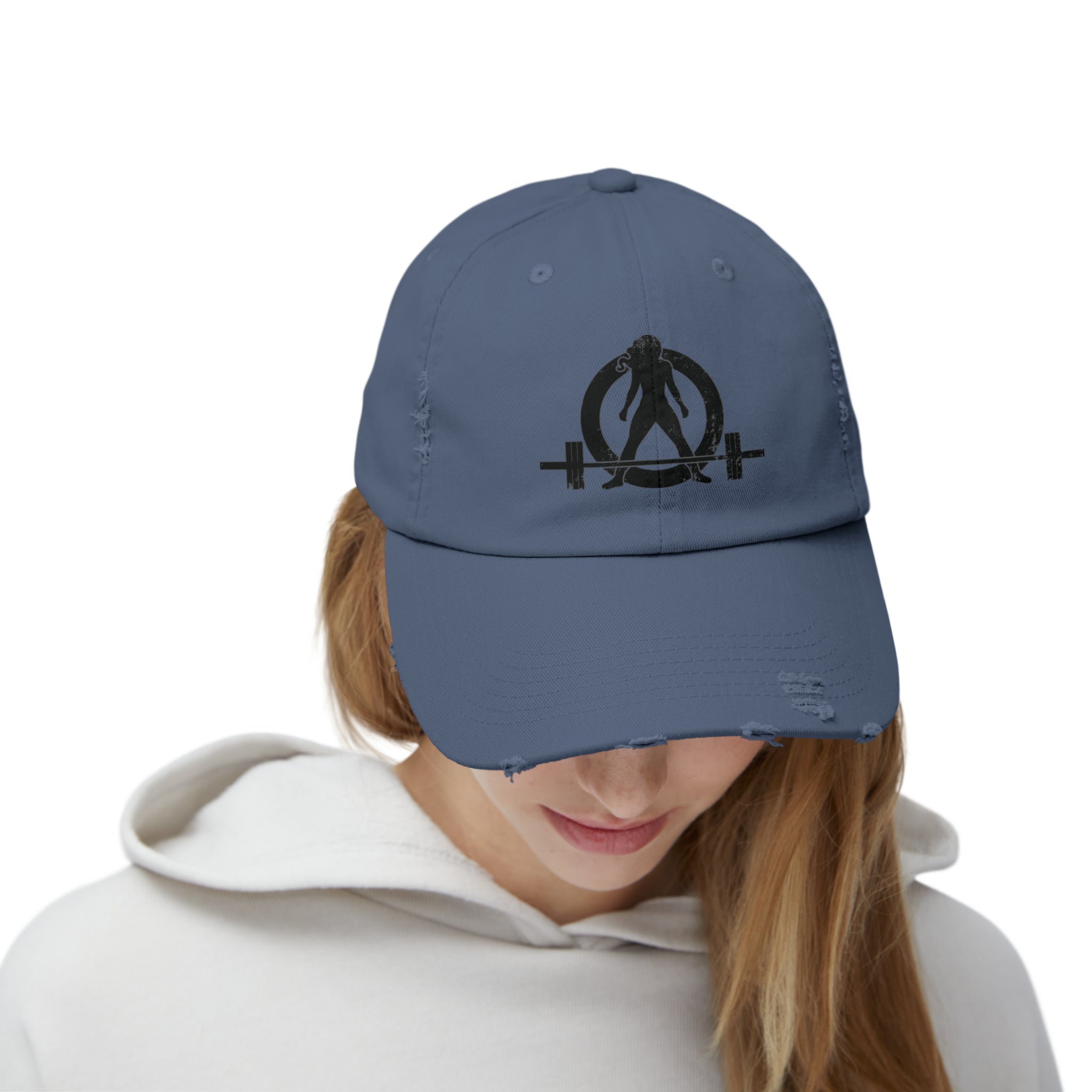 Unisex Distressed Cap - Classic Black Logo