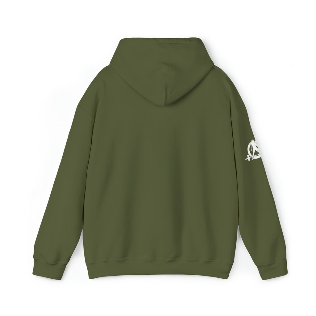 I Could Hip Thrust You - Unisex Heavy Blend Hooded Sweatshirt - White Logo on Front & Right Sleeve