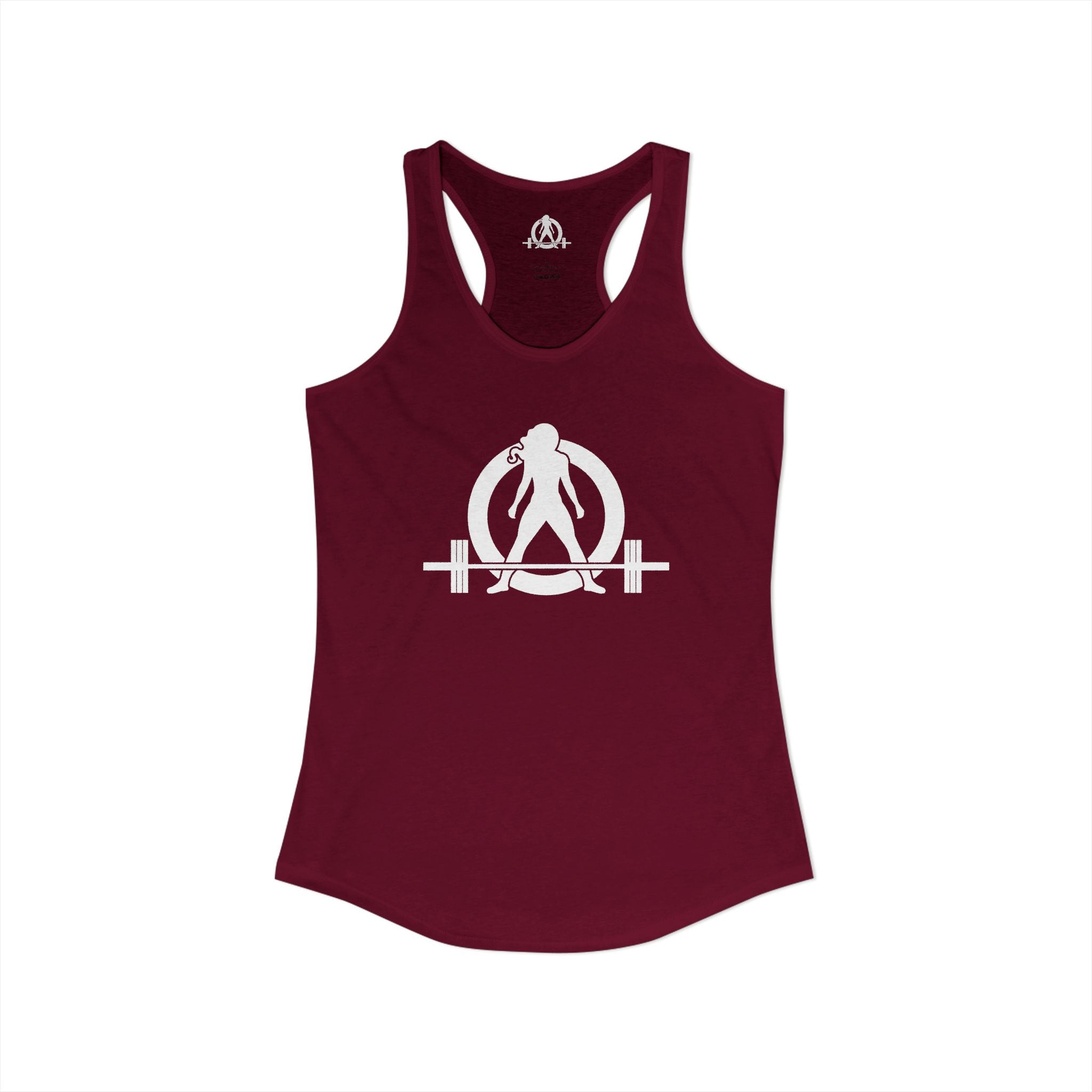 Goal Weight Strong AF - Simple - Women's Ideal Racerback Tank - White Print Front & Back