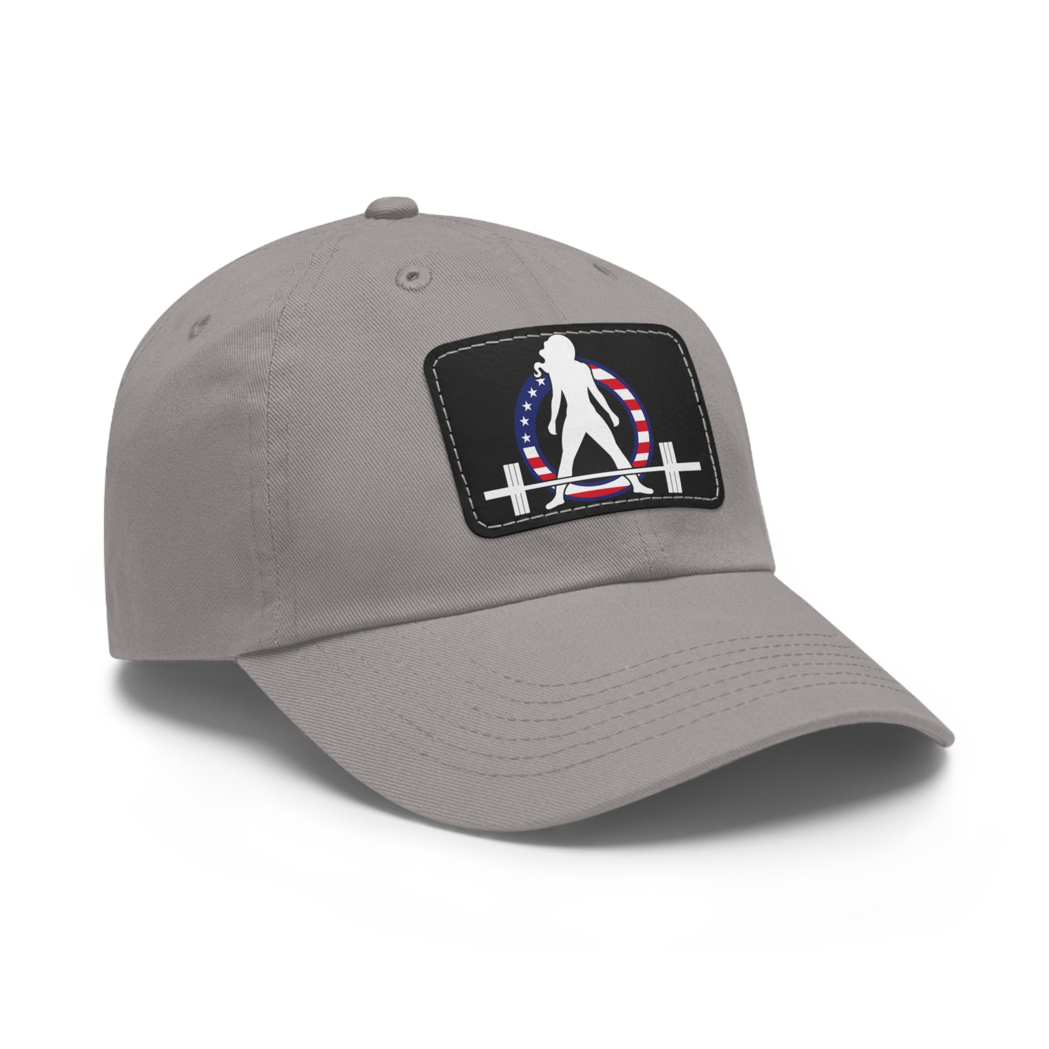 Dad Hat with Leather Patch (Rectangle) - USA Dark Logo