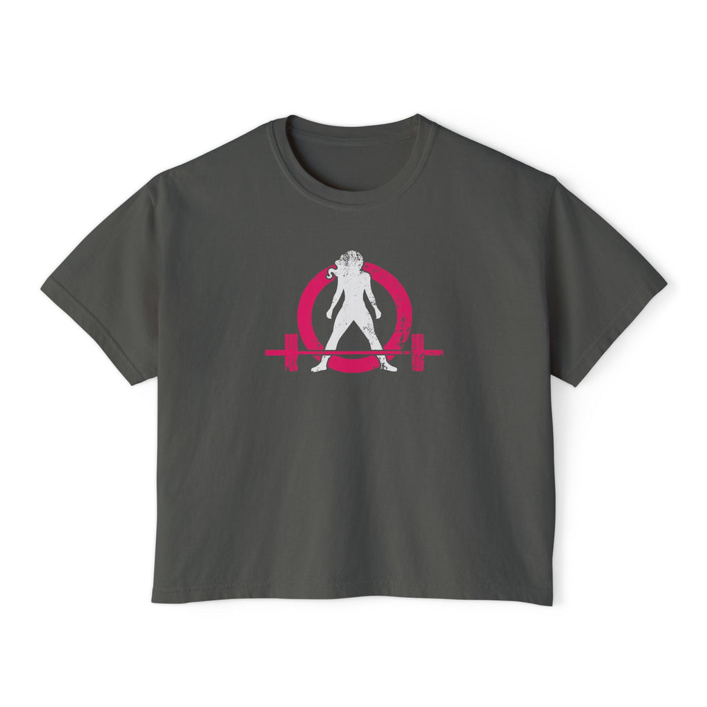 Women's Boxy Tee - Color Distressed Inverted Logo Front