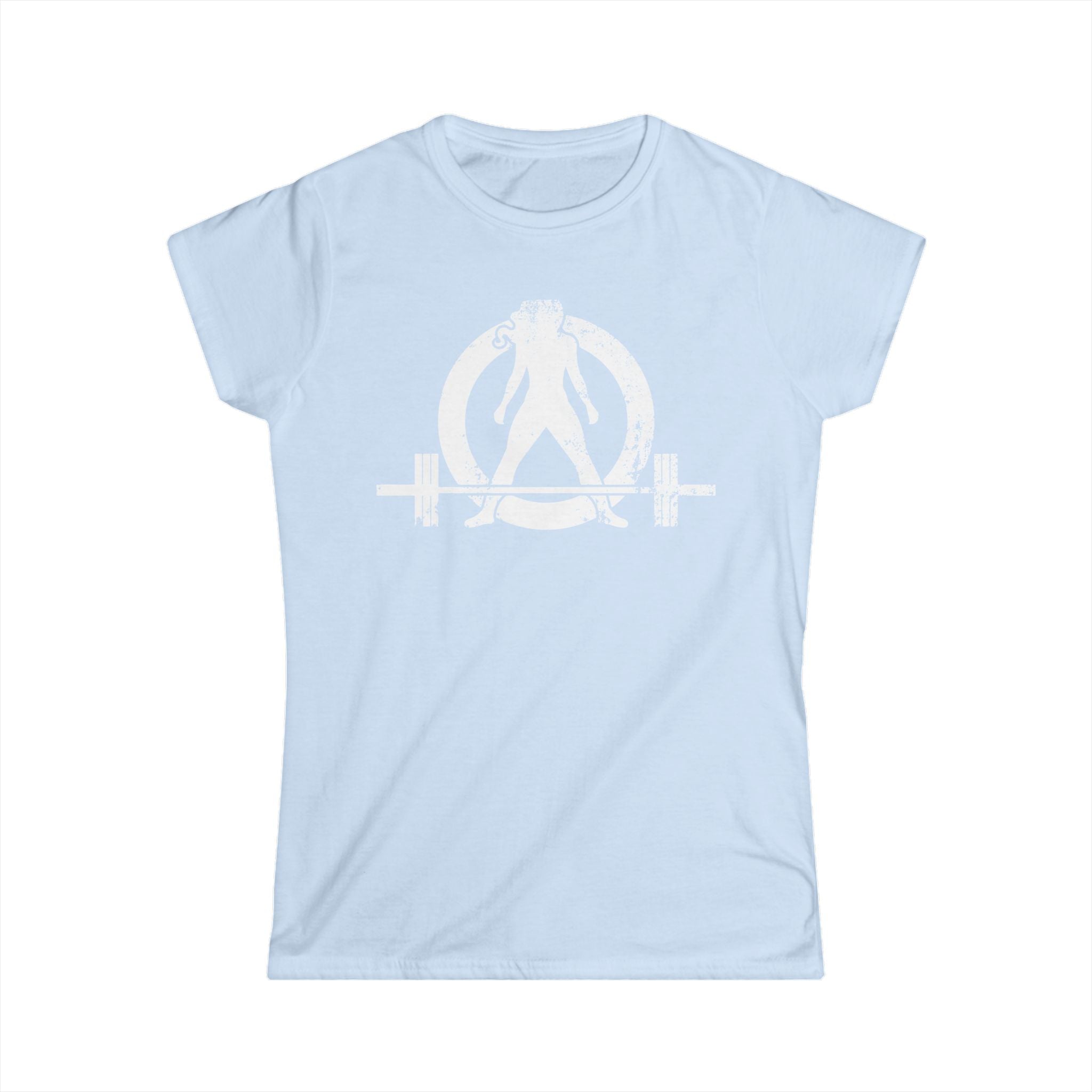 ALL I NEED IS Coffee & A Barbell - Women's Softstyle Tee - Front & Back White Logo