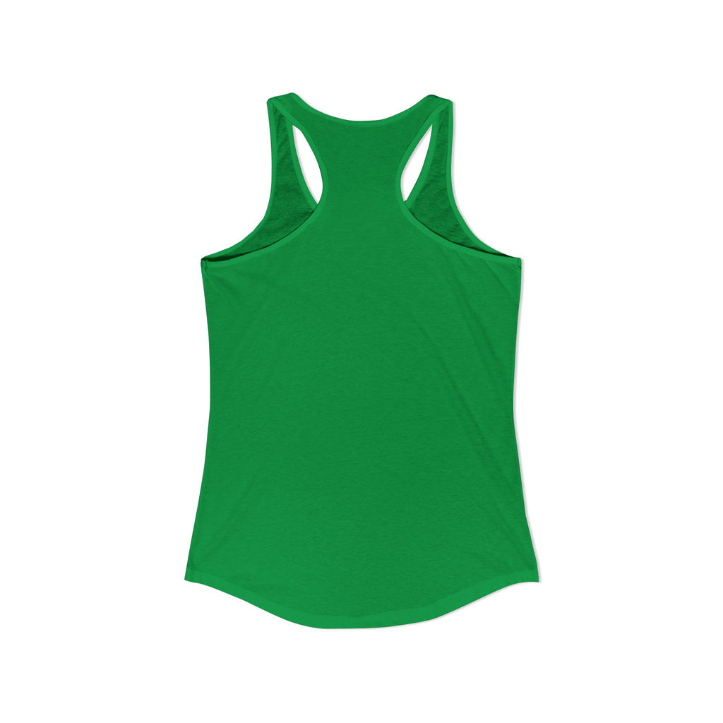 Distressed - Simple - Women's Ideal Racerback Tank - Color Inverted Logo Front - Plain Back