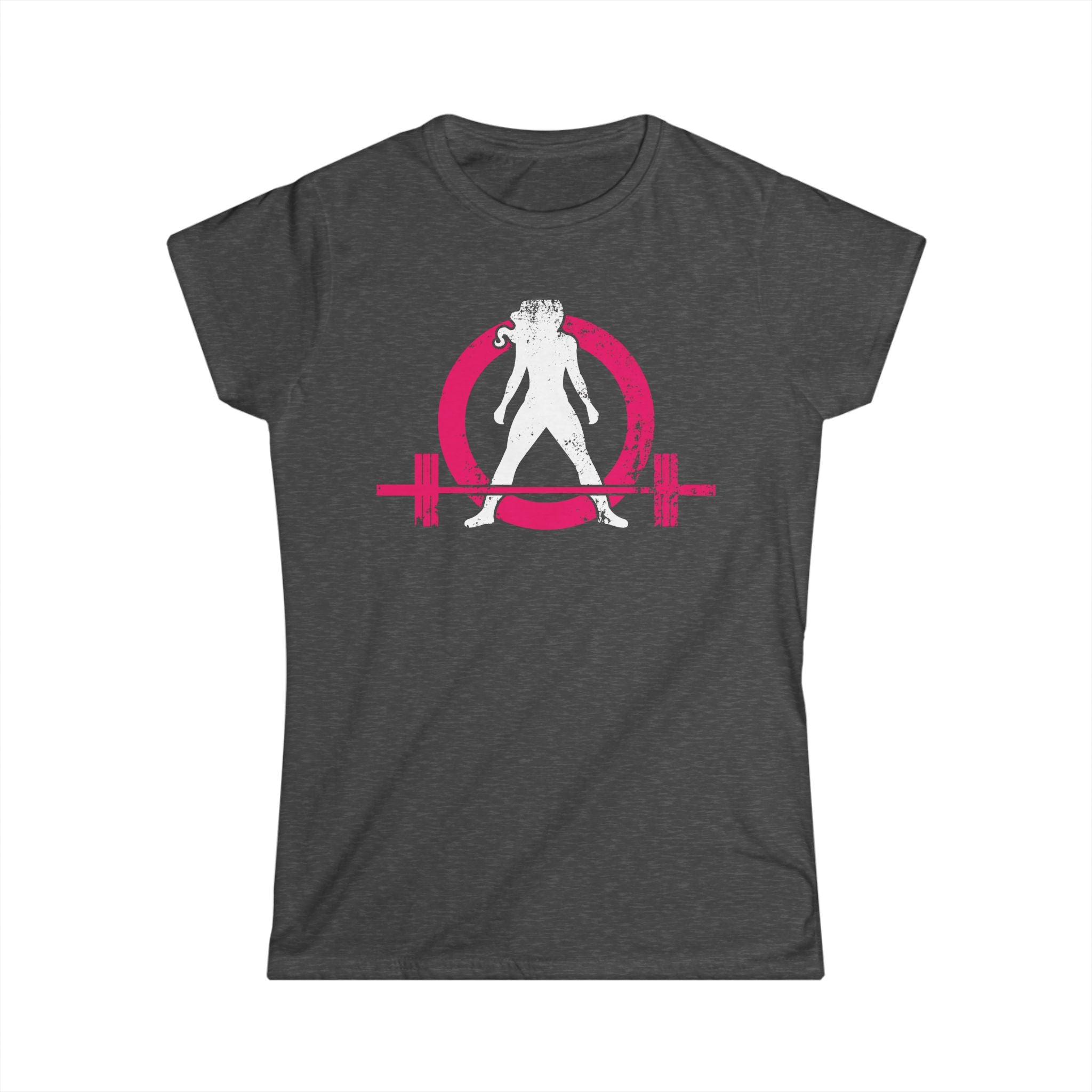 Coffee & A Barbell - Women's Softstyle Tee - Distressed Color Logo