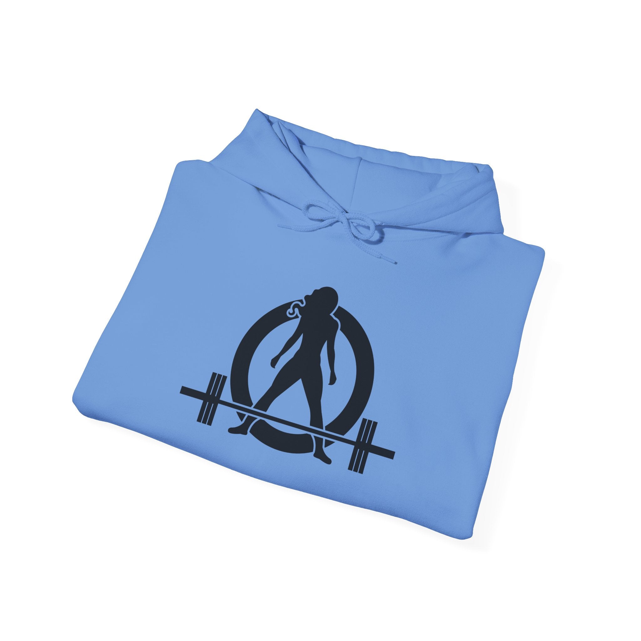 Lift Heavy Run Fast - Unisex Heavy Blend Hooded Sweatshirt  - Front & Back Black Logo