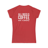 Coffee & A Barbell - Women's Softstyle Tee - Front & Back Logo