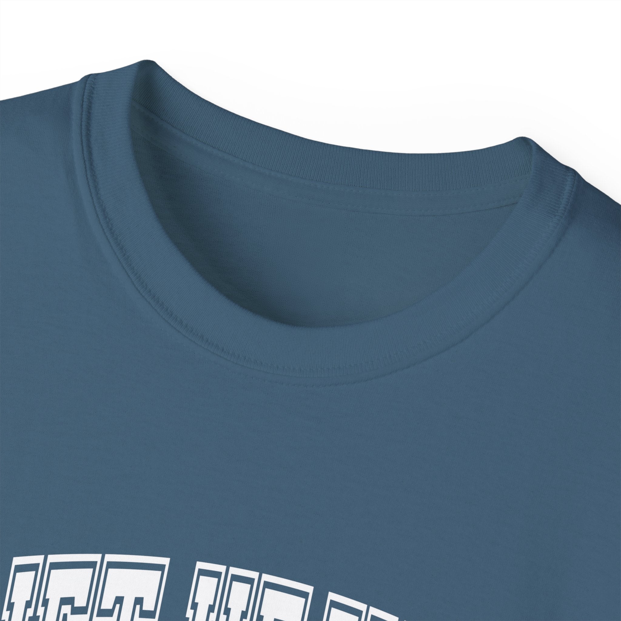 Lift Heavy Shit - Unisex Ultra Cotton Tee - Front White Logo - Plain Back