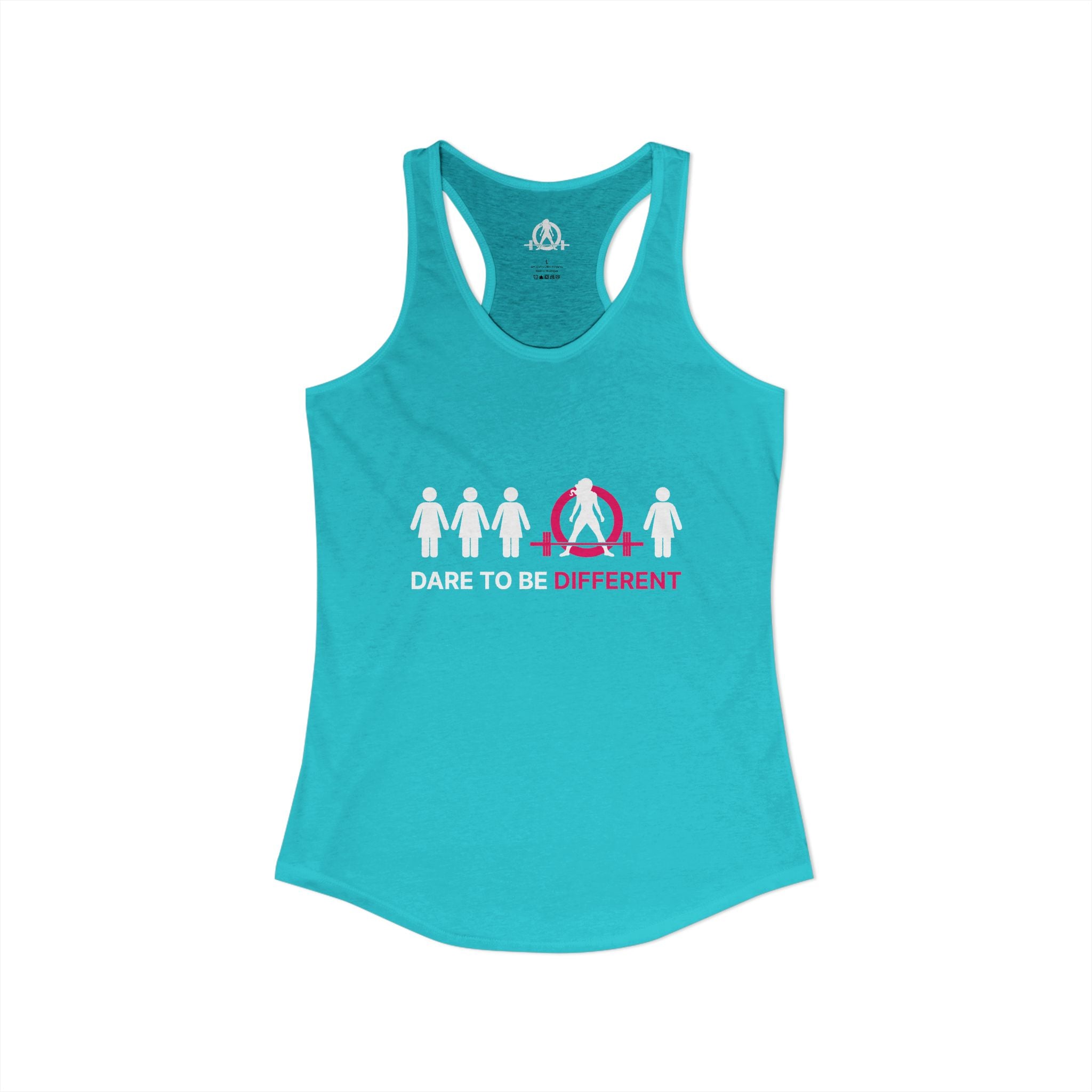 Dare To Be Different - Deadlift - Women's Ideal Racerback Tank - Front Logo