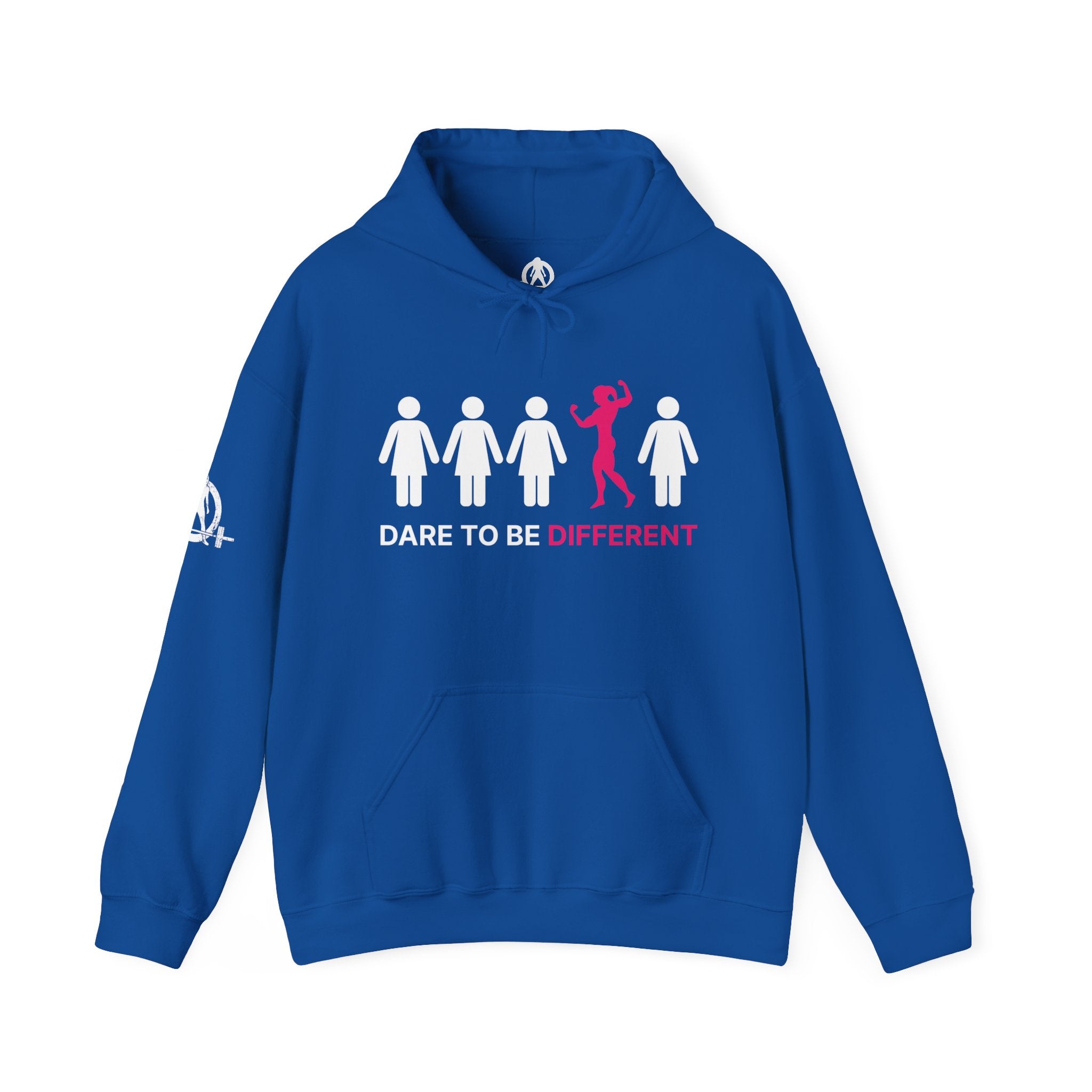 Dare To Be Different Flex - Unisex Heavy Blend Hooded Sweatshirt - White Print on Front & Back