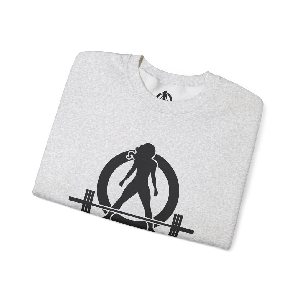Lift Heavy Run Fast - Unisex Heavy Blend™ Crewneck Sweatshirt - Black Logo Front & Back