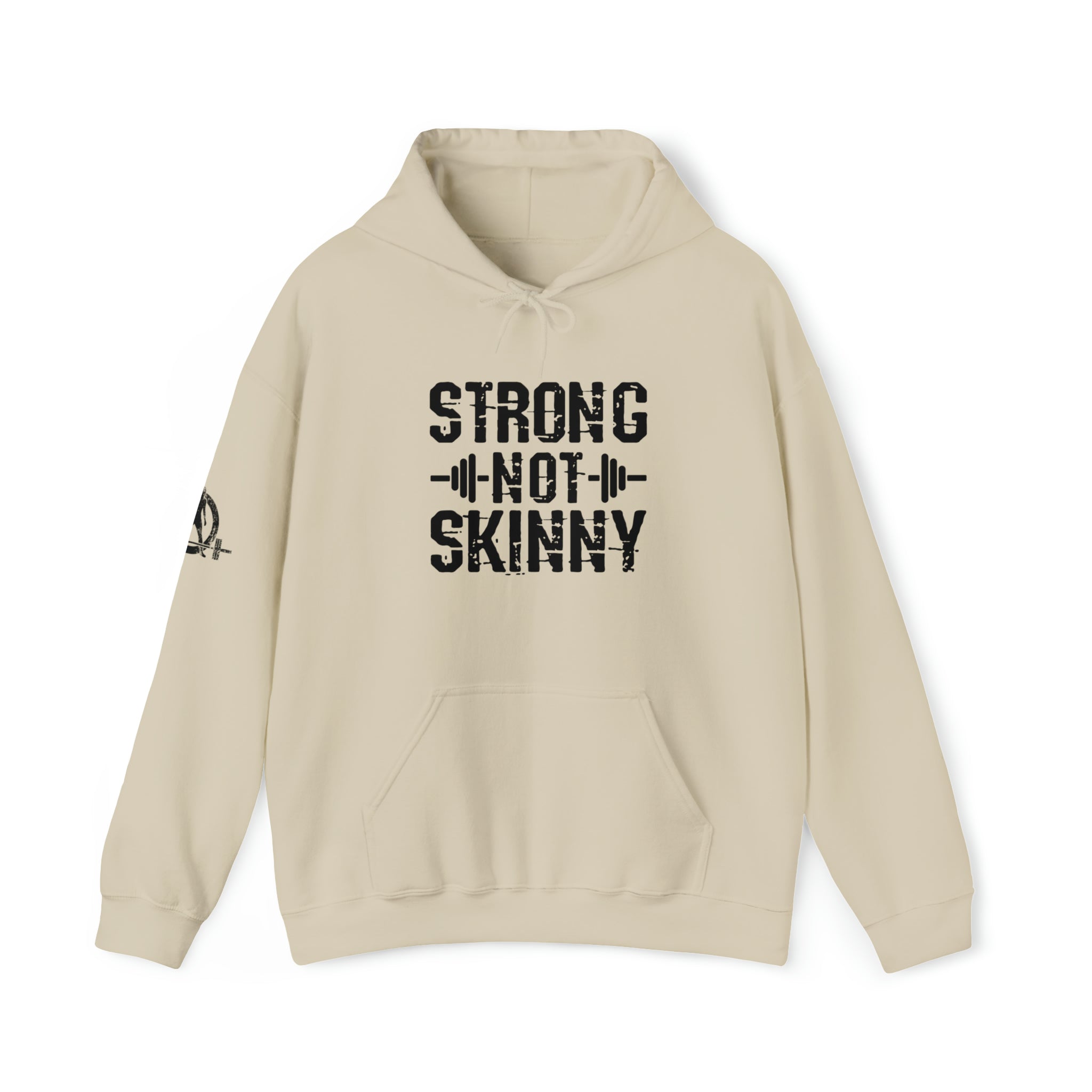 Strong Not Skinny - Unisex Heavy Blend Hooded Sweatshirt - Black Front Logo