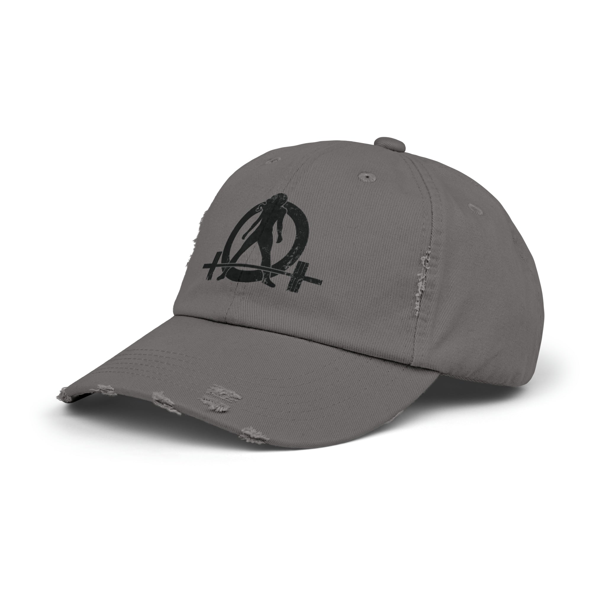 Unisex Distressed Cap - Classic Black Logo