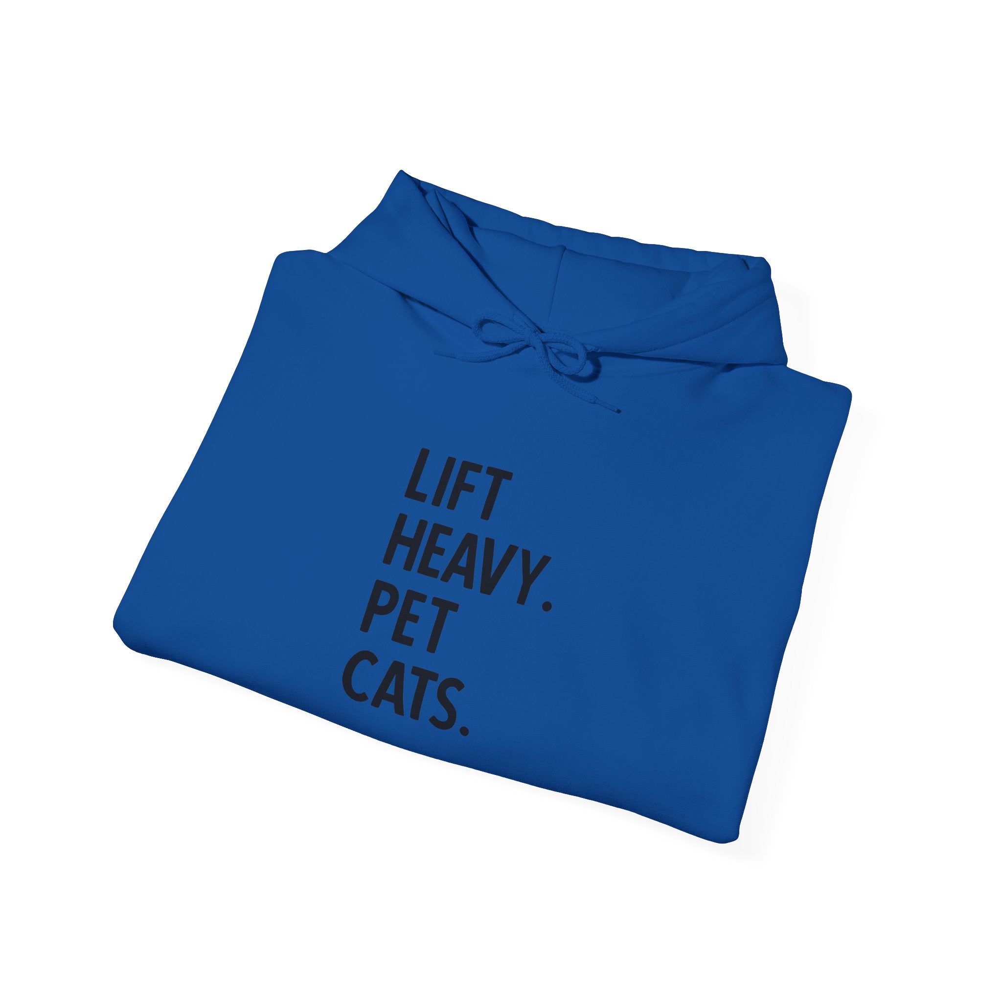 Lift Heavy Pet Cats – Unisex Heavy Blend™ Hooded Sweatshirt (Black Logo) 🏋️‍♂️🐱