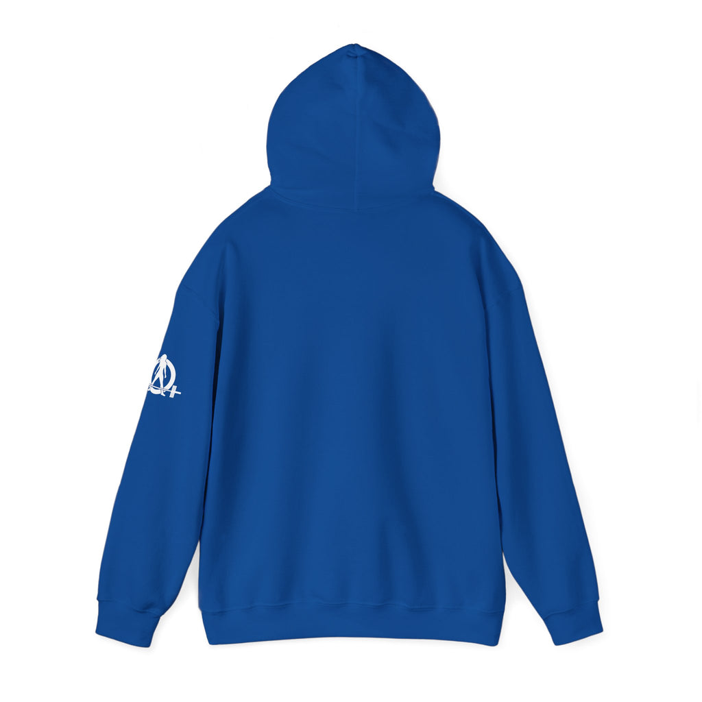45 + 45 = 135  - Unisex Heavy Blend Hooded Sweatshirt  - White Print on Front & Arm