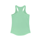Distressed - Simple - Women's Ideal Racerback Tank - White Distressed Logo Front