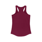 Distressed - Simple - Women's Ideal Racerback Tank - White Distressed Logo Front