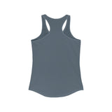 Distressed - Simple - Women's Ideal Racerback Tank - White Distressed Logo Front