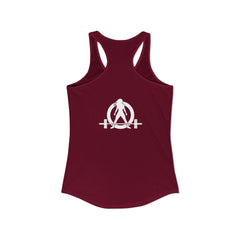 45 + 45 = 135 - Women's Ideal Racerback Tank - White Print Front & Back