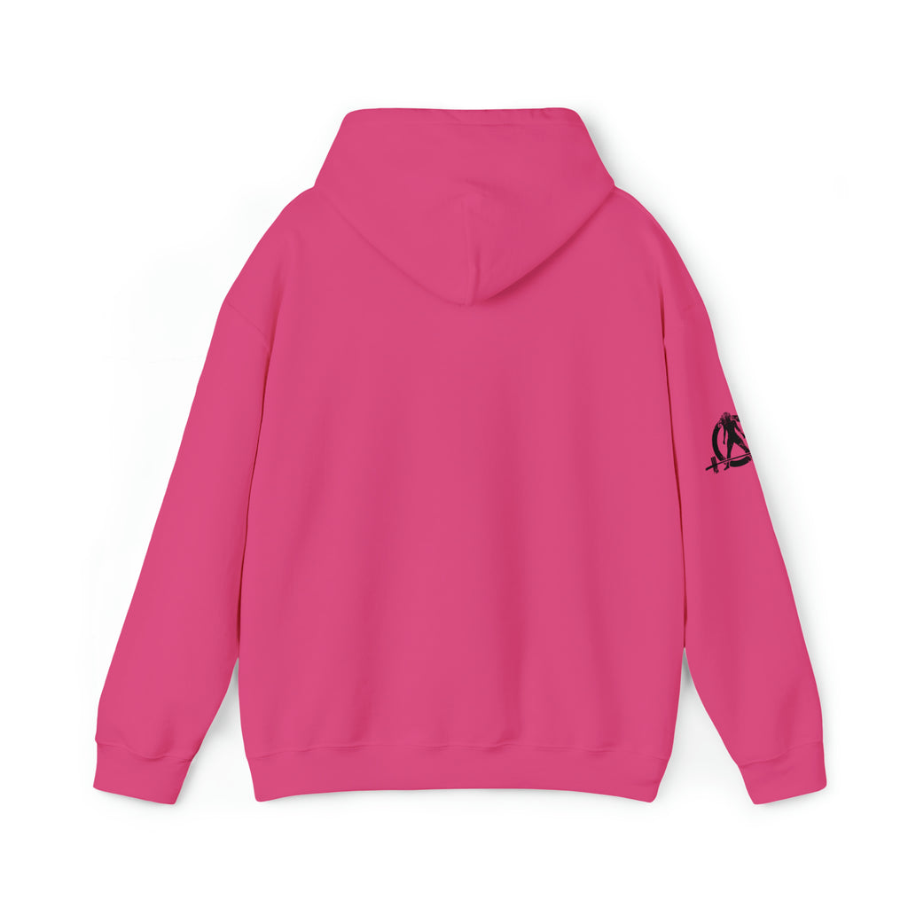 I Could Hip Thrust You - Unisex Heavy Blend Hooded Sweatshirt - Black Logo on Front & Right Sleeve