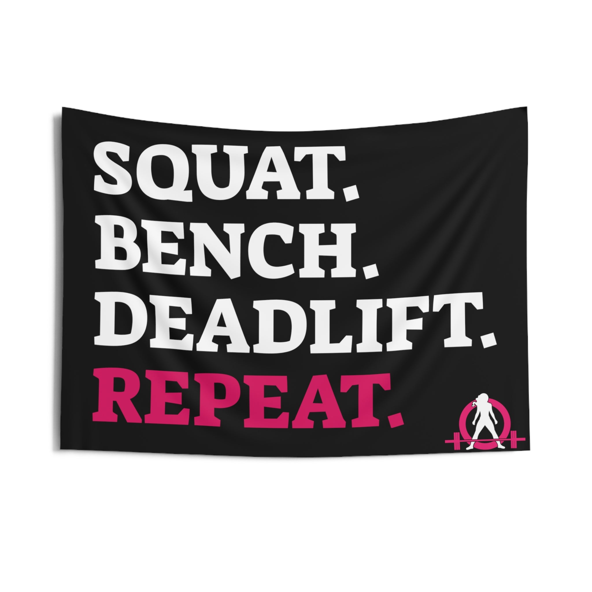 Squat Bench Deadlift Repeat - Indoor Wall Tapestries - Black