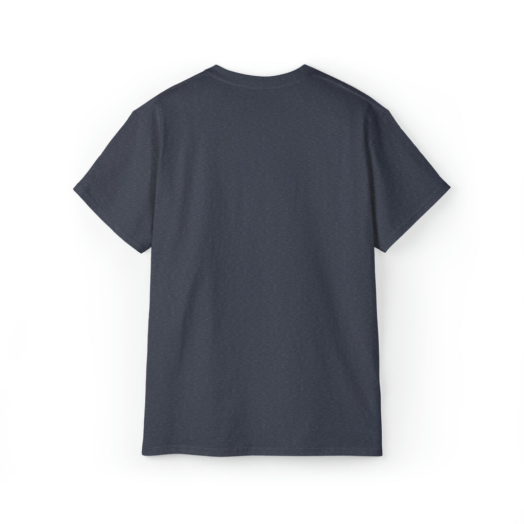 Unisex Ultra Cotton Tee - Distressed White Logo - Plain Back