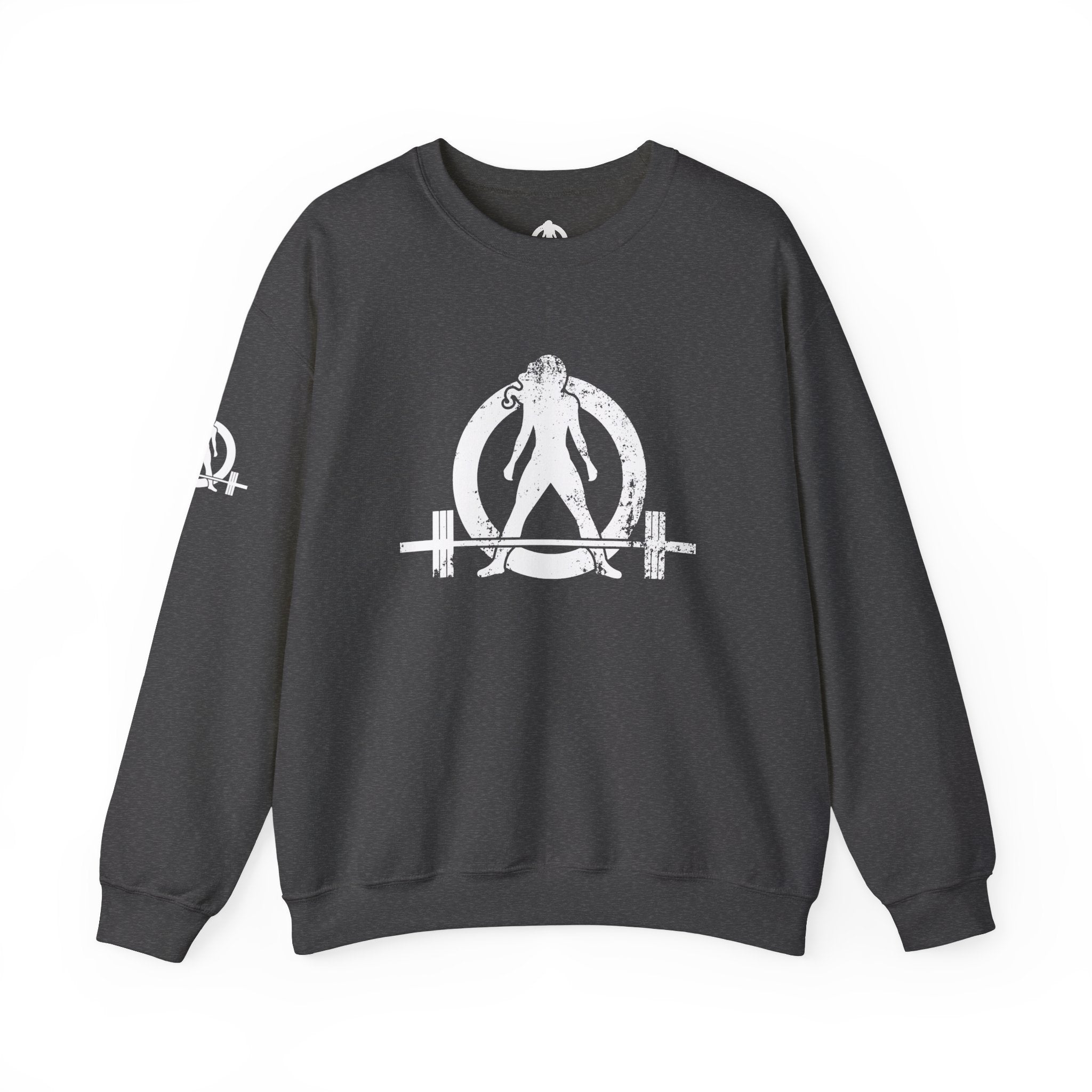 Kick Your Ass - Unisex Heavy Blend™ Crewneck Sweatshirt - Distressed Logo - Plain Back
