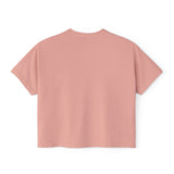 Women's Boxy Tee - Color Distressed Logo Front Plain Back