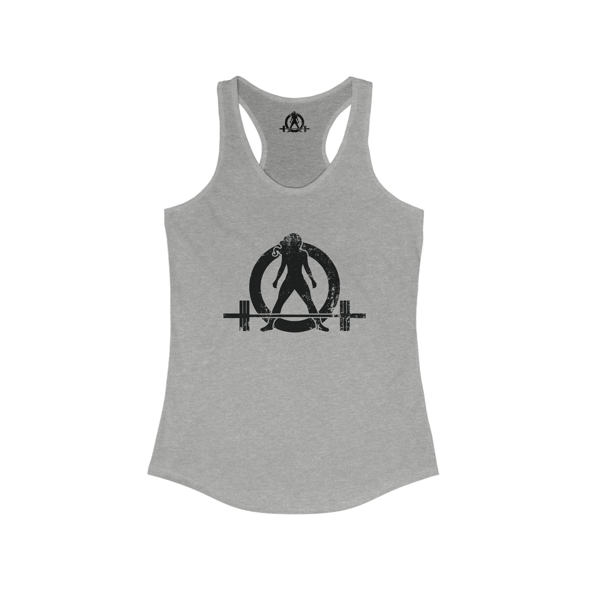 I Could Deadlift You - Women's Ideal Racerback Tank - Black Distressed Logo + Back