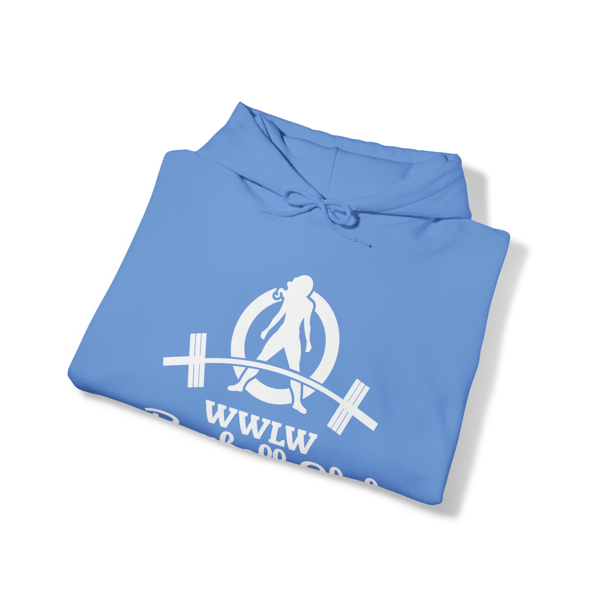 Barbell Club Classic Logo White - Unisex Heavy Blend Hooded Sweatshirt (BEST SELLER)