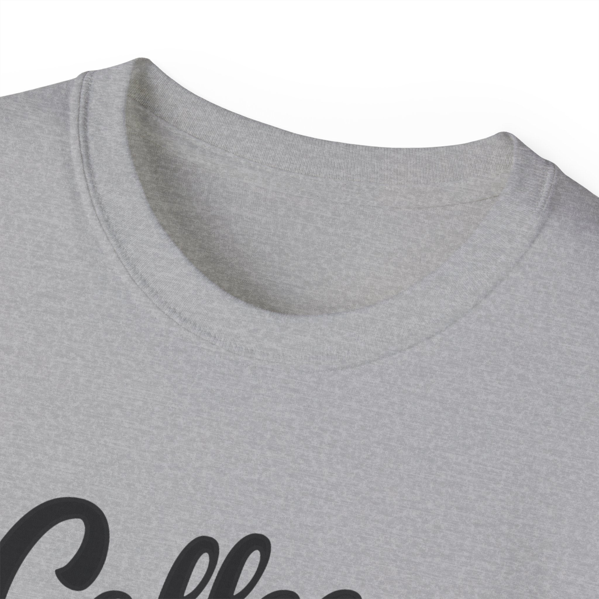 Coffee & Barbells - Unisex Ultra Cotton Tee - Front Black Logo - Plain Back