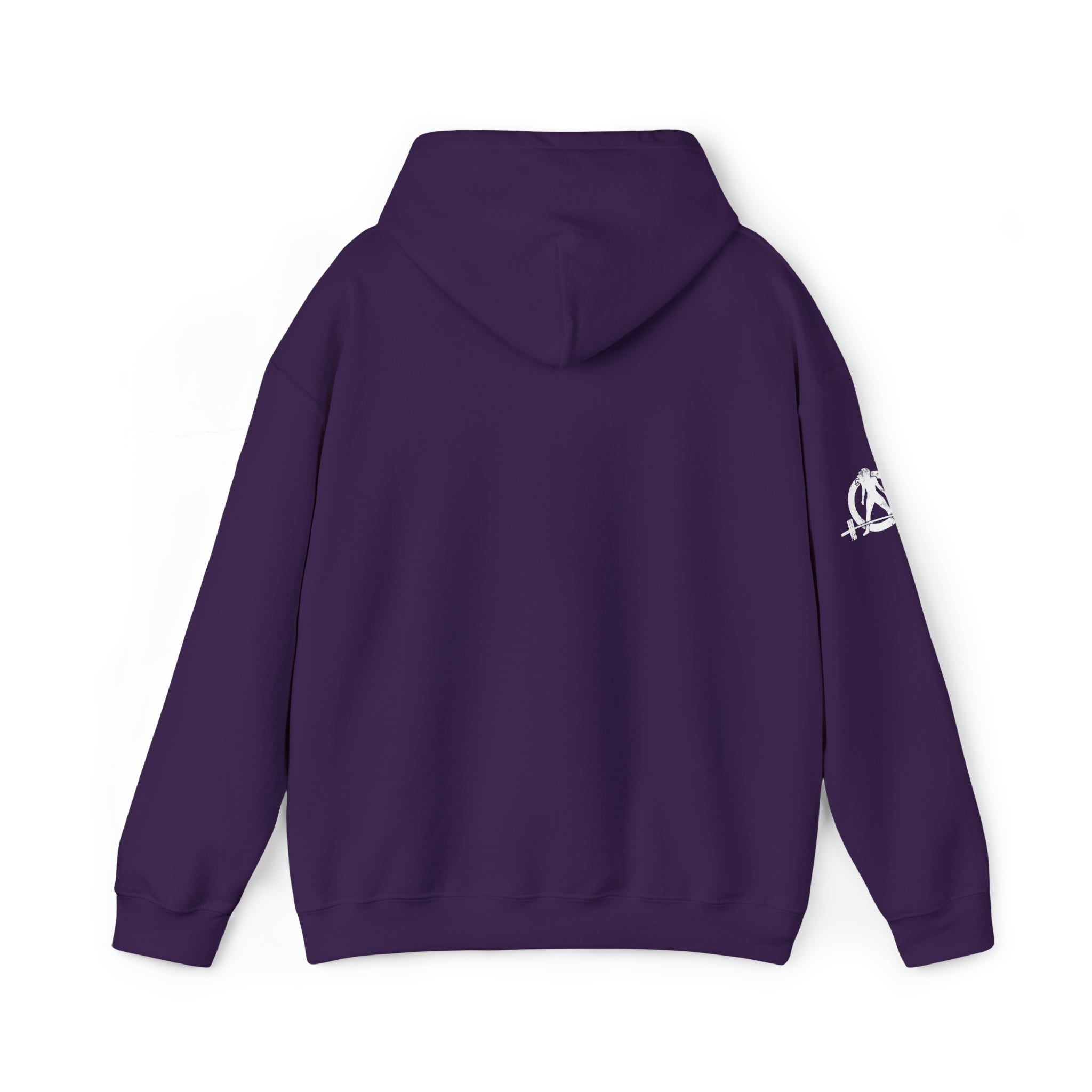 She is STRONG - Unisex Heavy Blend Hooded Sweatshirt - White Logo -  Plain Back