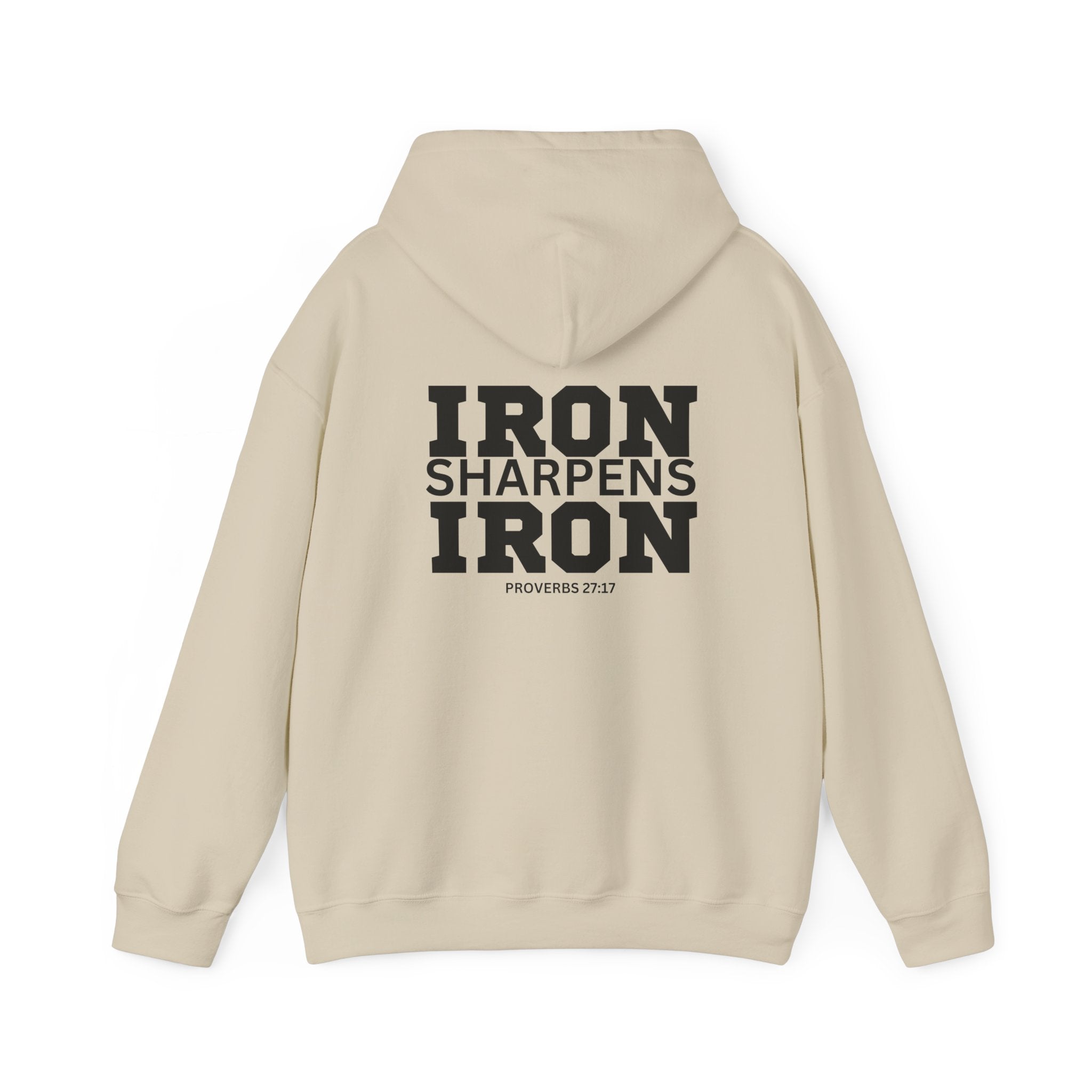 Iron Sharpens Iron - Unisex Heavy Blend Hooded Sweatshirt - Black Print on Front & Back