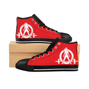 Women's Classic Sneakers - Red - White Distressed Logo