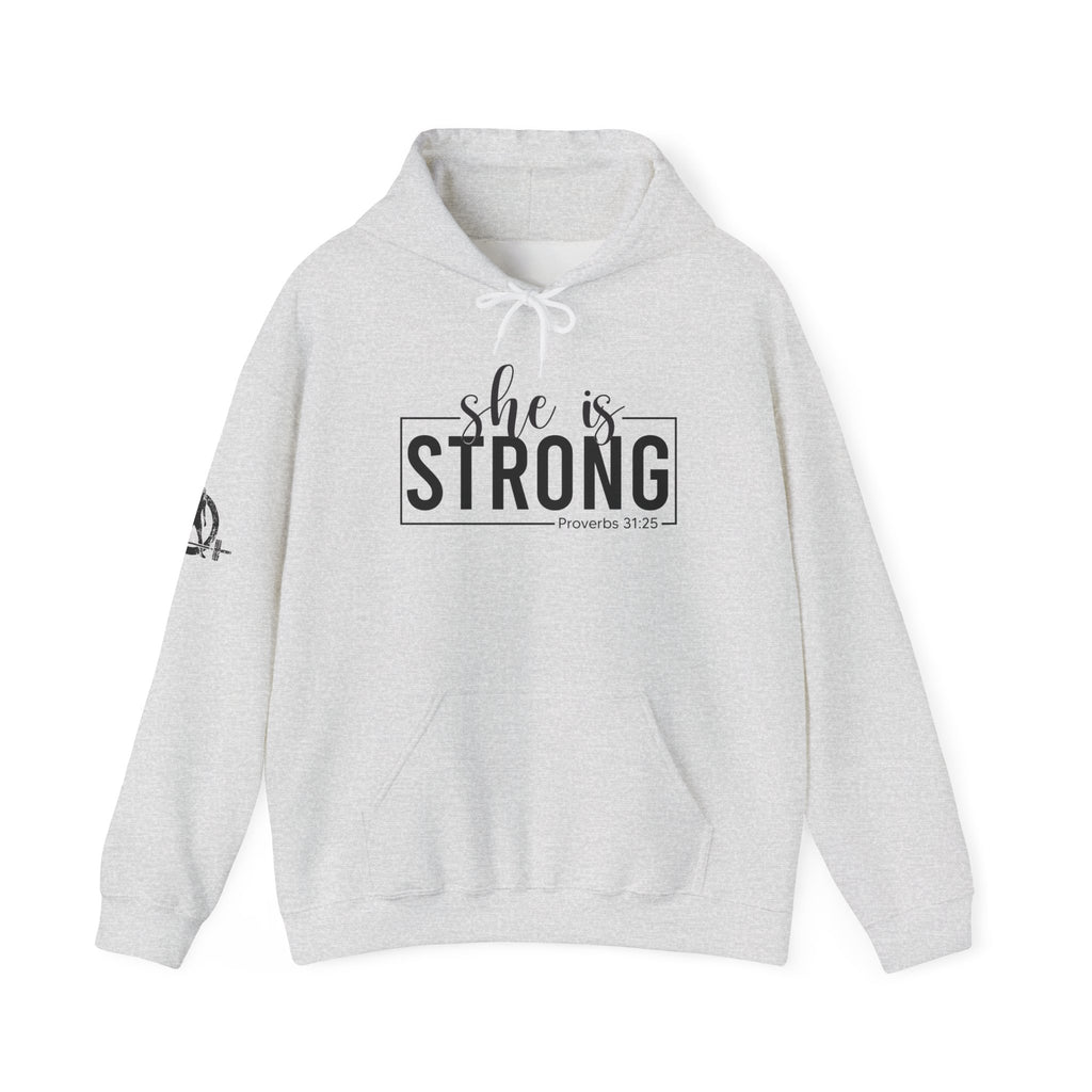 She is Strong - Unisex Heavy Blend Hooded Sweatshirt - Dark Logo