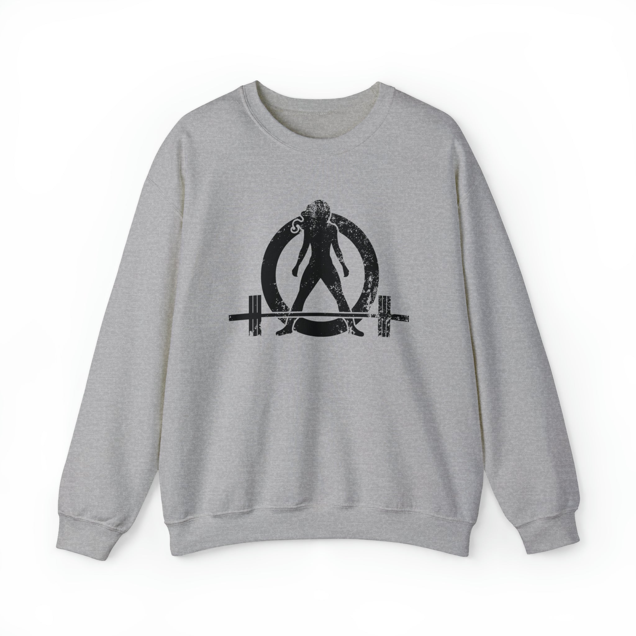 Distressed Logo - Unisex Heavy Blend™ Crewneck Sweatshirt - Black Logo