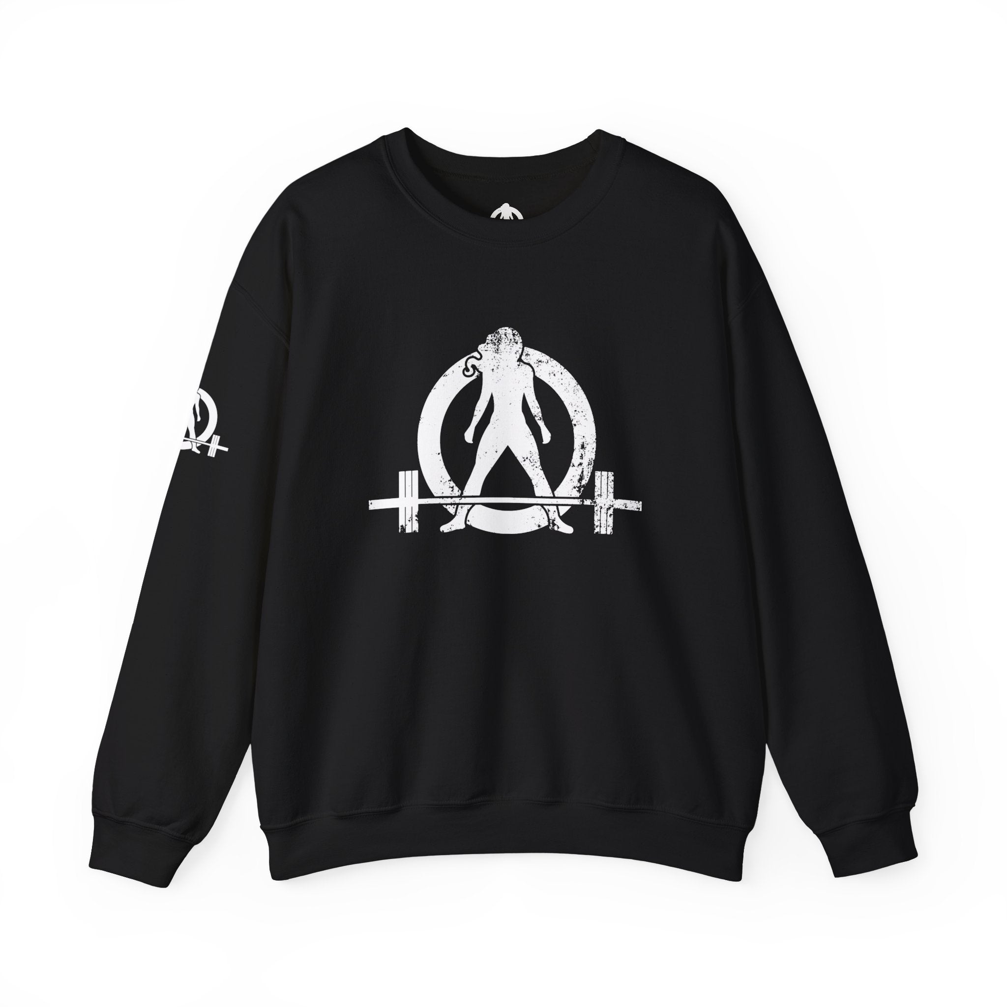 Kick Your Ass - Unisex Heavy Blend™ Crewneck Sweatshirt - Distressed Logo - Plain Back