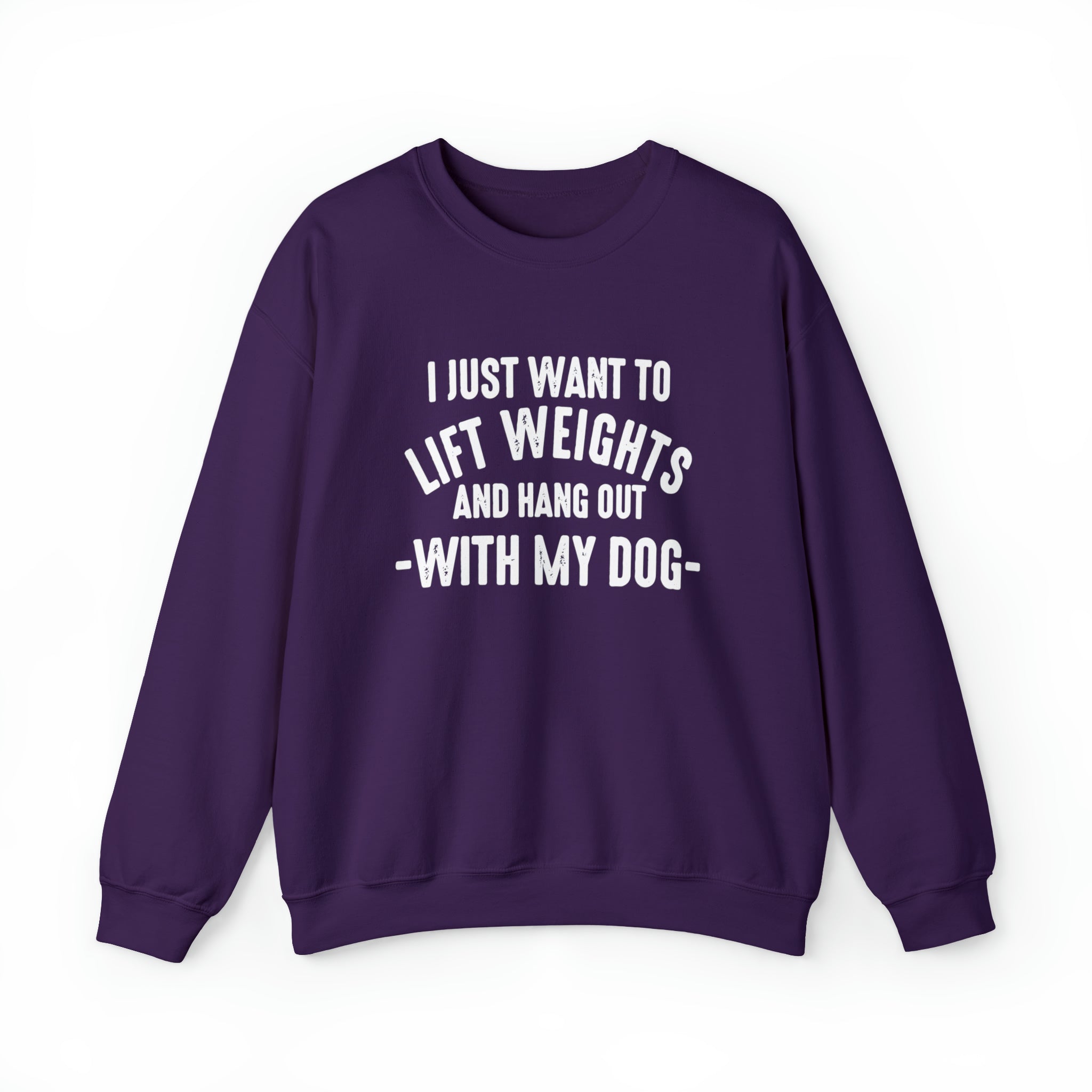 Lift Weights & Hang Out With My Dog - Unisex Heavy Blend™ Crewneck Sweatshirt - Light Logo