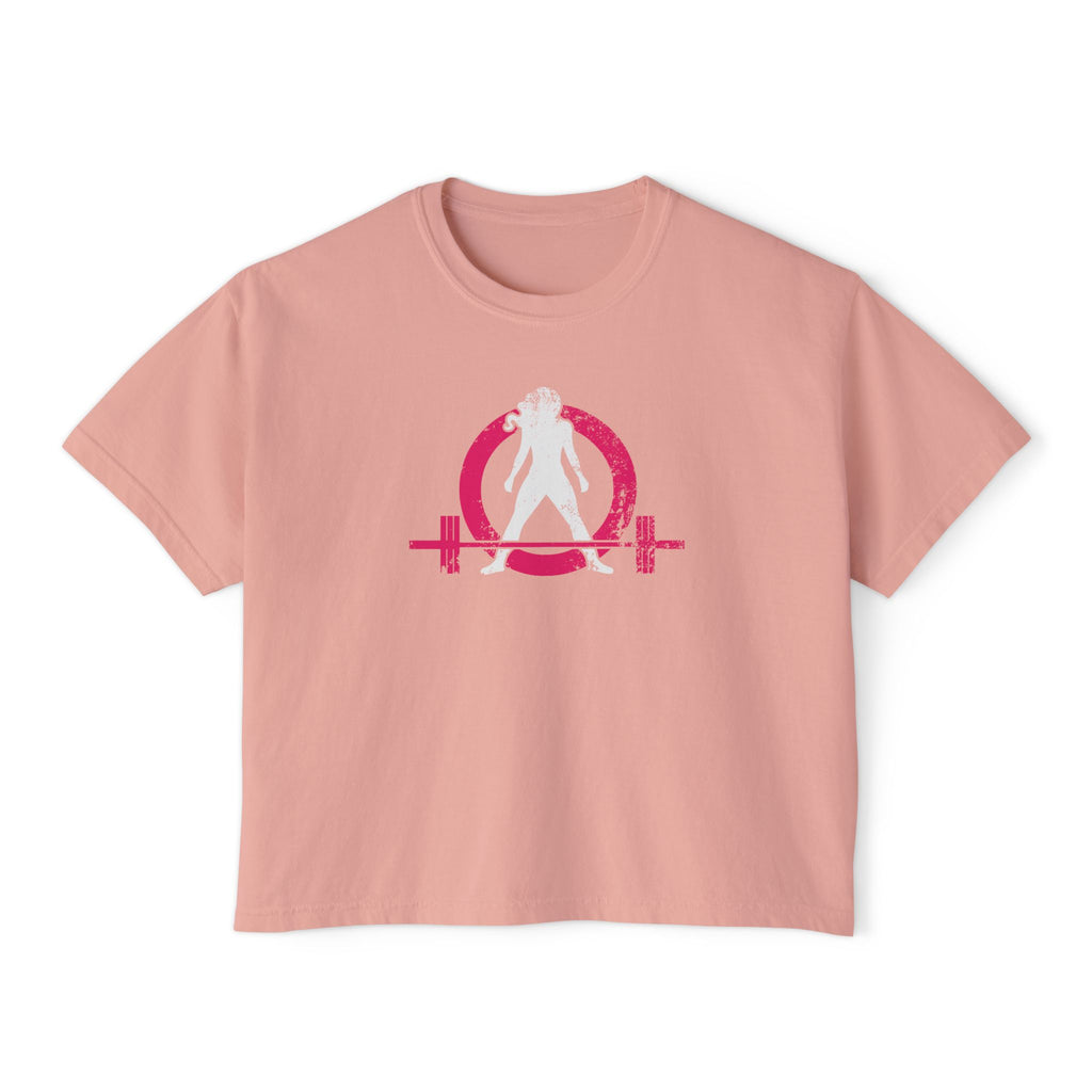 Women's Boxy Tee - Color Distressed Inverted Logo Front
