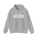 Goal Weight Strong AF - Unisex Heavy Blend Hooded Sweatshirt  - Black Print on Front & Arm