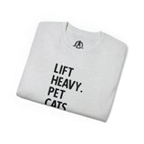 Lift Heavy Pet Cats - Unisex Ultra Cotton Tee - Black Logo
