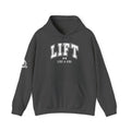 Lift Like.A Girl - Unisex Heavy Blend Hooded Sweatshirt - White Logo on Front & Right Sleeve