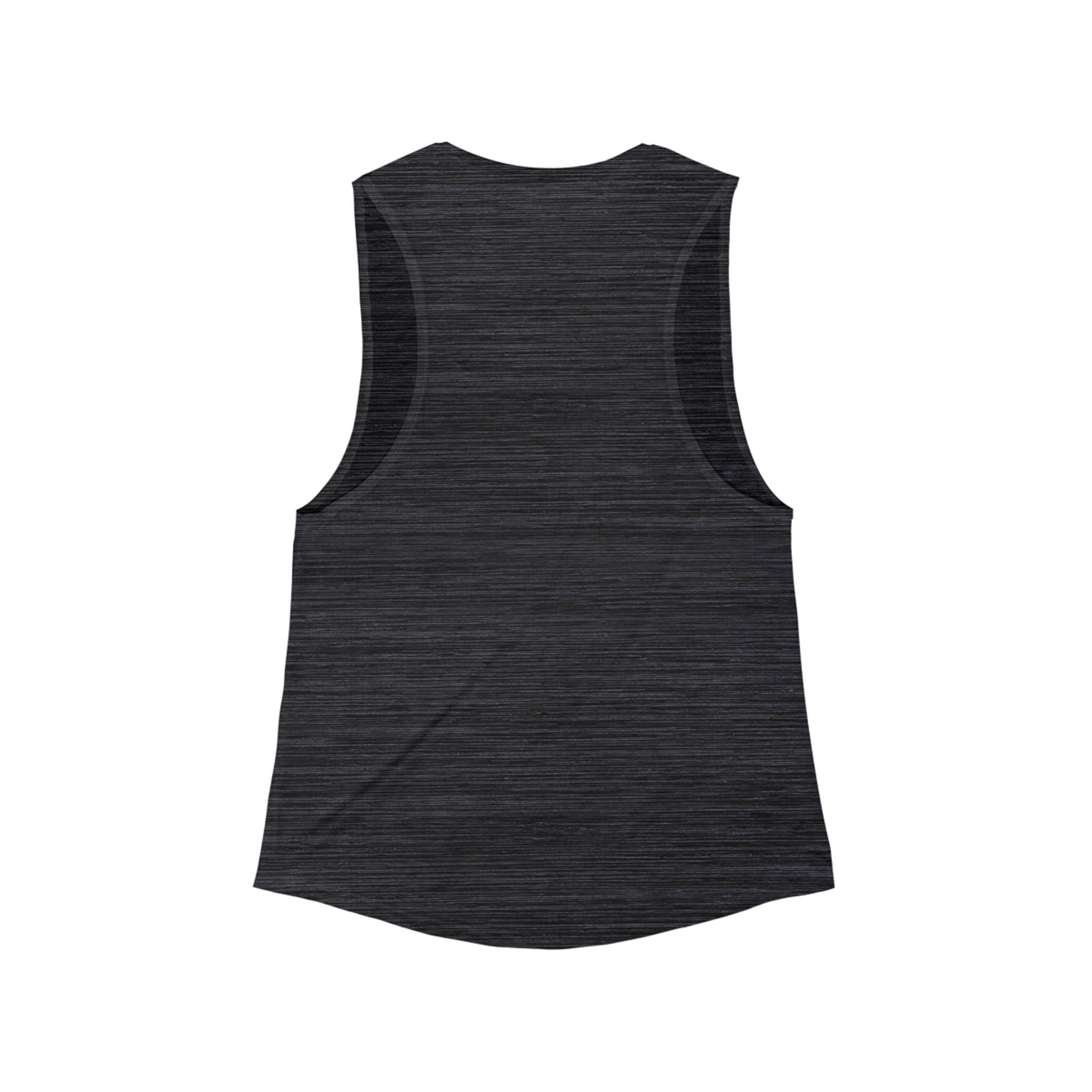 Women's Flowy Scoop Muscle Tank - White Distressed Logo